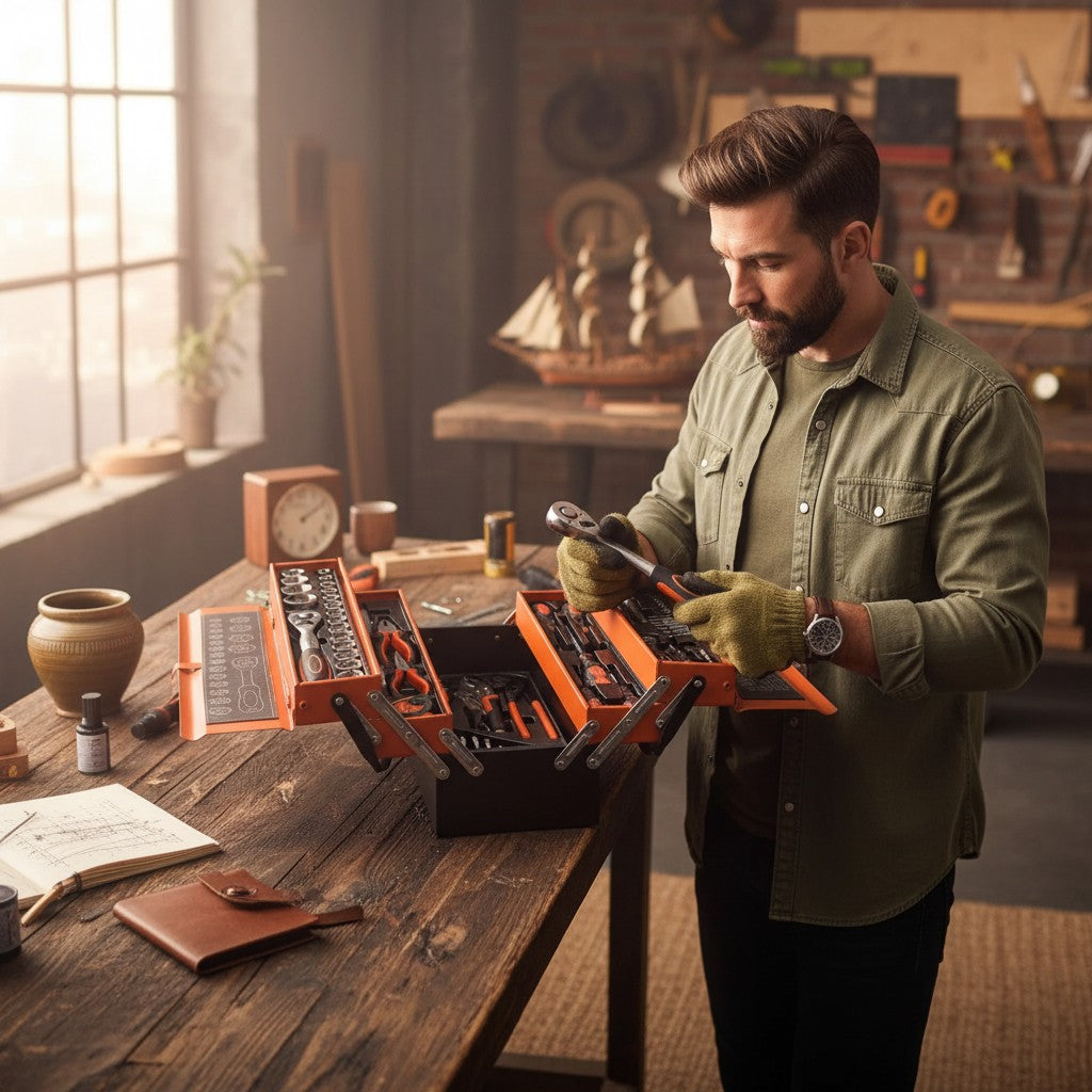 85-Piece Professional Cantilever Tool Box - Durable and Easy Carry