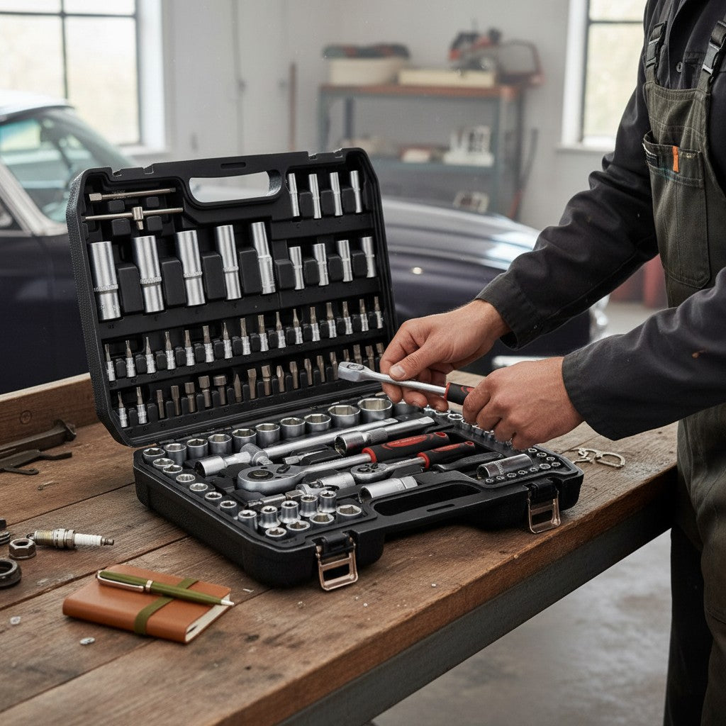 108-Piece Professional Socket and Ratchet Wrench Tool Set