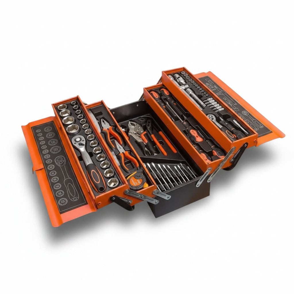 85-Piece Professional Cantilever Tool Box - Durable and Easy Carry