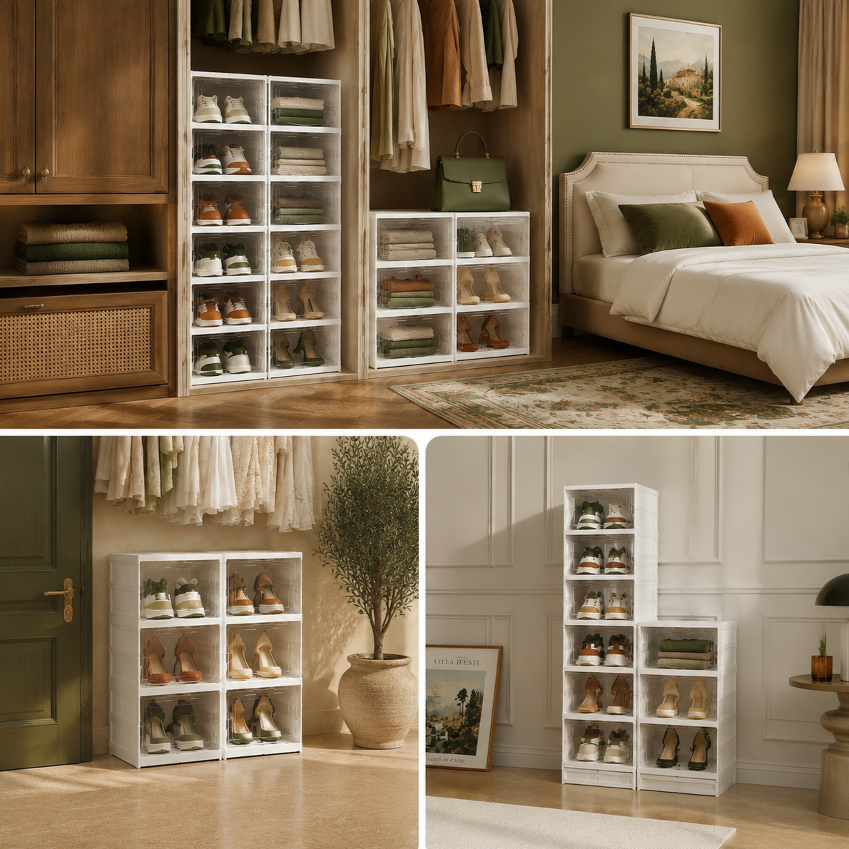Foldable 6-Tier Shoe Storage Organizer | Stackable Shoe Rack with Window